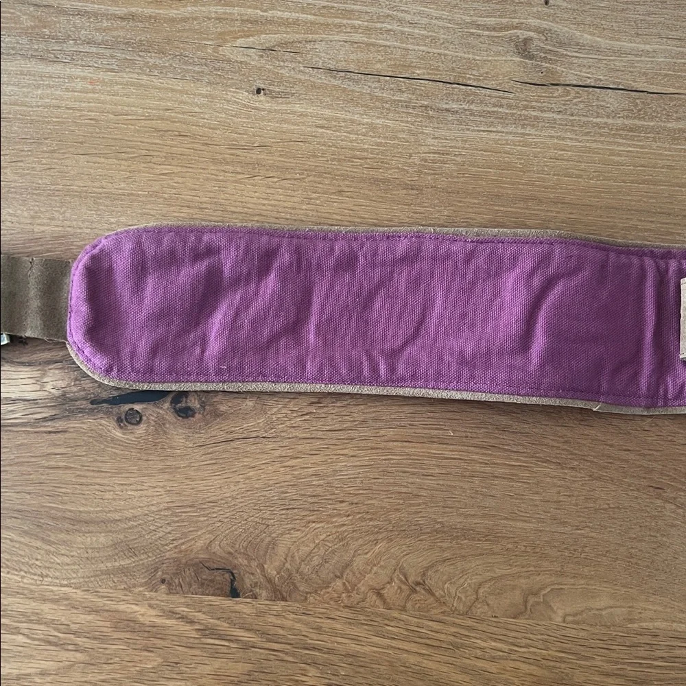 Nekane Purple Embroidered Cotton & Suede Wide Statement Belt Boho Artisan NWT